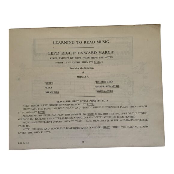 Vintage 1937 Very First Piano Book Songbook Sheet Music The Boston Music Co. - Picture 10 of 14